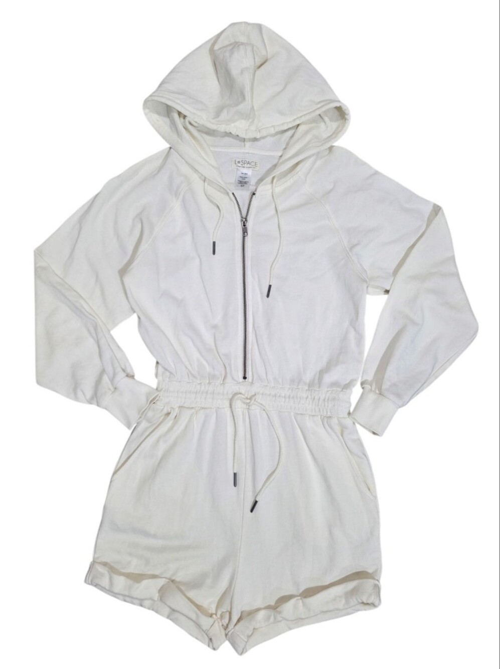 L SPACE Stay Cool Romper 100% Cotton Cream Size Small Casual